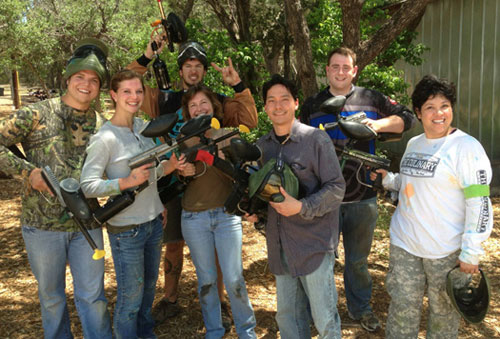 Team event-with team enjoying some paint ball.